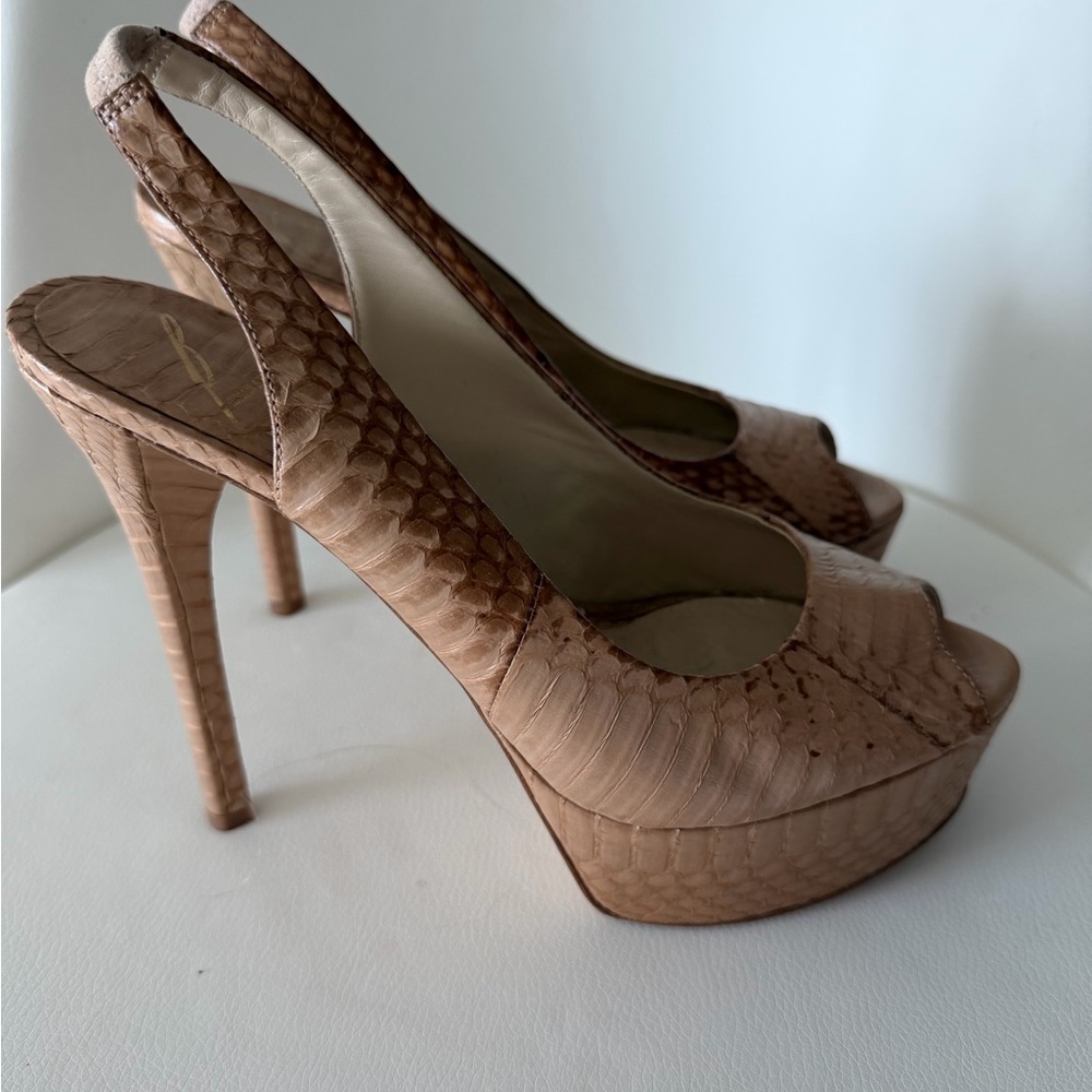 Elegant Tan High Heel Sandals